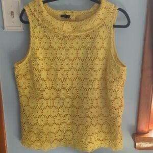 Talbots Yellow Embellished Boxy Tank Top